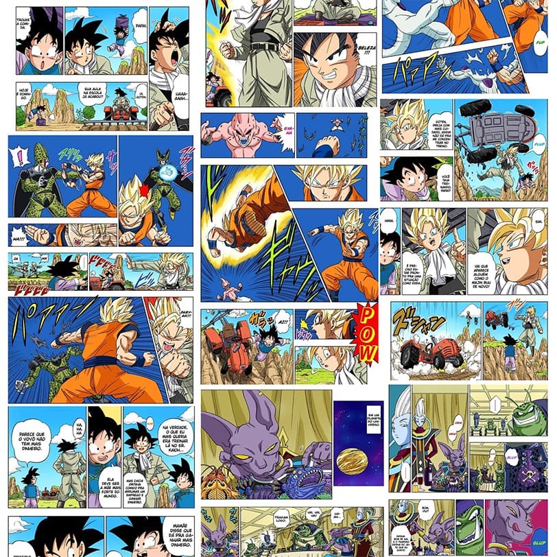 Papel de Parede Adesivo Autocolante Anime Mangá Dragon Ball Super