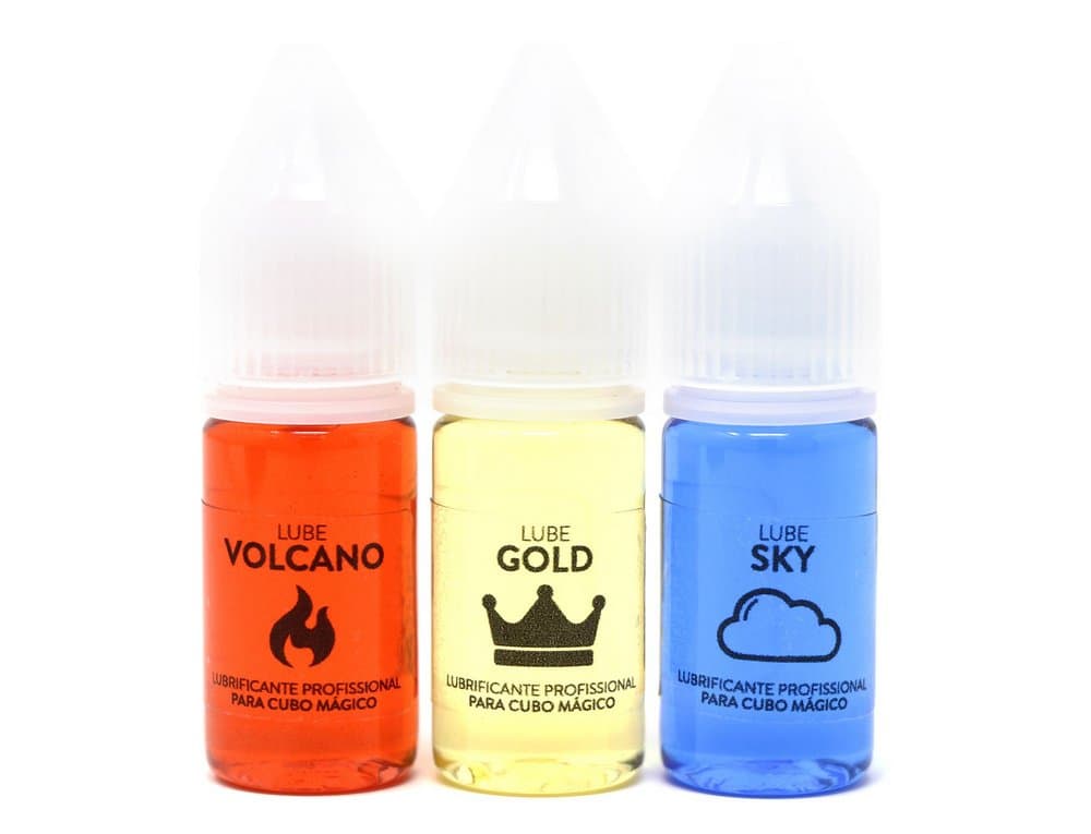 Kit 3 Lubrificantes para Cubo Mágico Sky Gold e Volcano 10 ml Cuber PRO