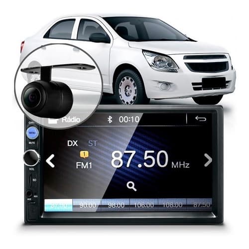 Central Multimídia Mp5 Cobalt Bt Espelhamento Câmera Moldura