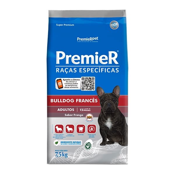 Ração Premier Raças Específicas Bulldog Francês para Cães Adultos - 7,5Kg