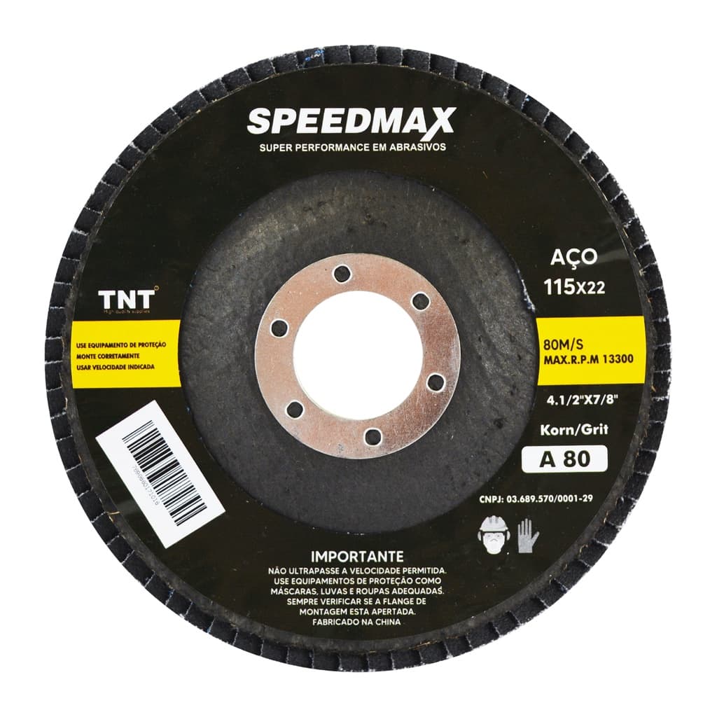 Disco De Lixa Flap 4.1/2 Grão 80 P/ Lixadeira Esmirilhadeira c/10pçs