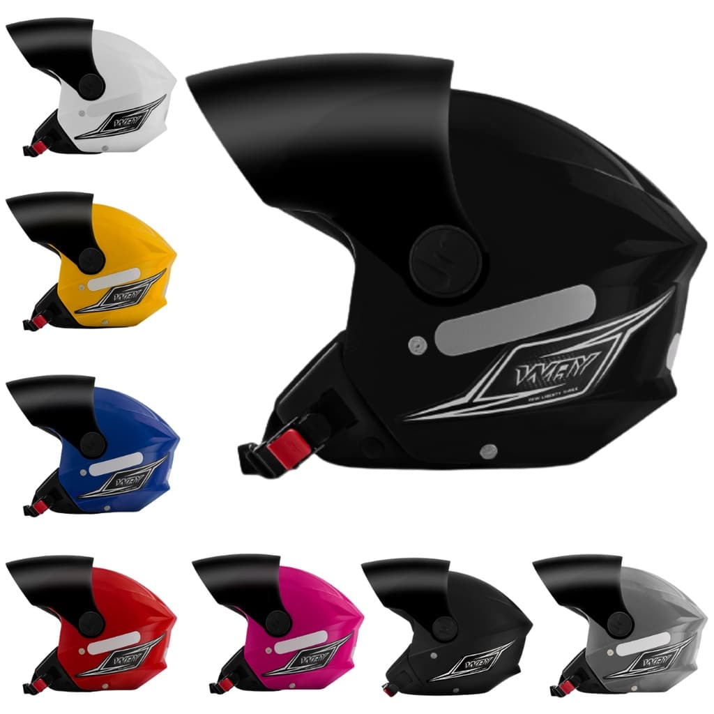 Capacete Moto Aberto Masculino e Feminino Mixs Way Com Viseira Fumê