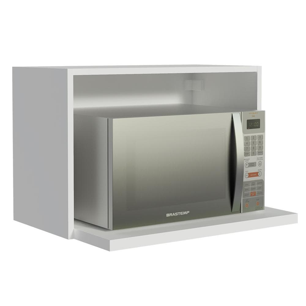 Armário Aéreo Madesa para Glamy, Lux, Reims 60 cm Nicho para Microondas e Forno Elétrico - Branco