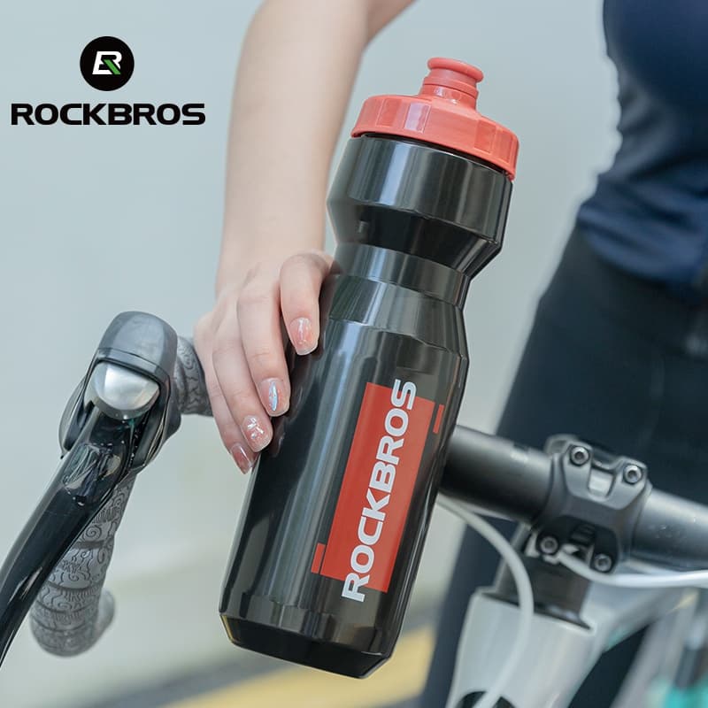 ROCKBROS Garrafa De Água De Bicicleta 750ML De Plástico Portátil De Grande Capacidade Tampa De Poeira Para Esportes Ao Ar Livre Acampamento