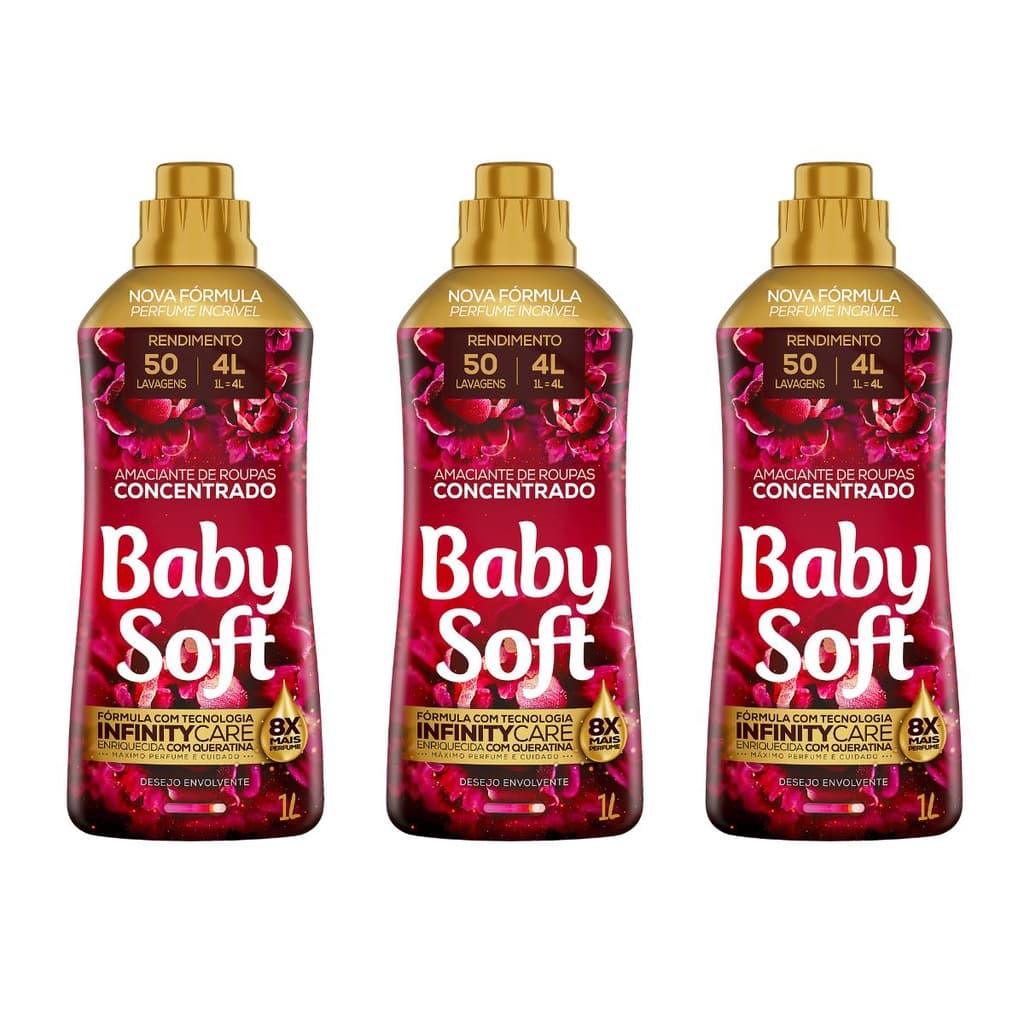 kit 3 Amaciantes Concentrado Baby Soft Desejo Envolvente 1L