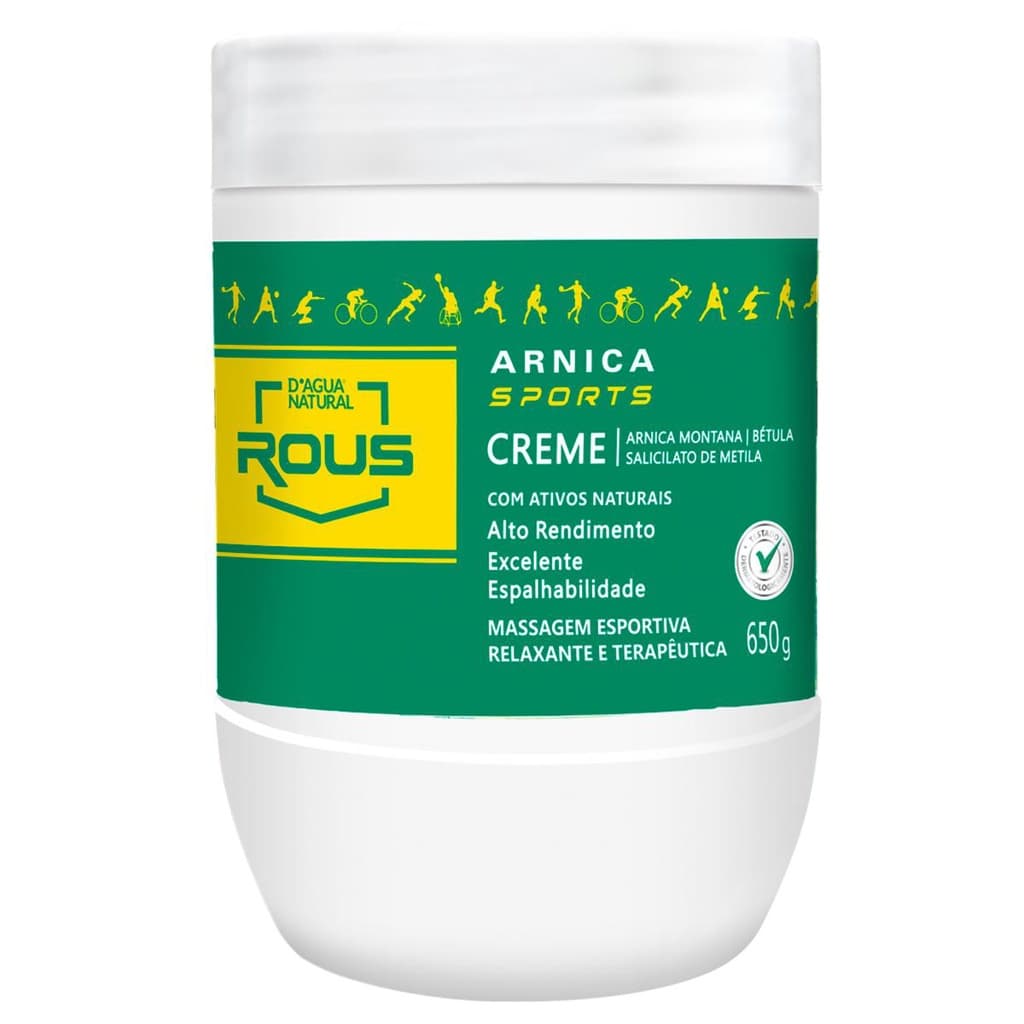 Creme Dagua Natural Rous Arnica Sports 650G Massagem Esportiva Relaxante e Terapêutica