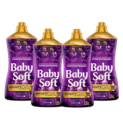 Kit 4 Amaciante Concentrado Baby Soft Inspiração Fascinante 1,5L