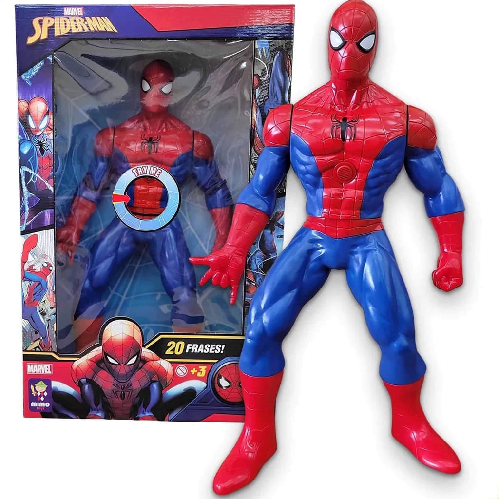 Boneco Homem-Aranha Spider-Man 56cm com Som e 20 Frases Marvel Mimo Toys 0580