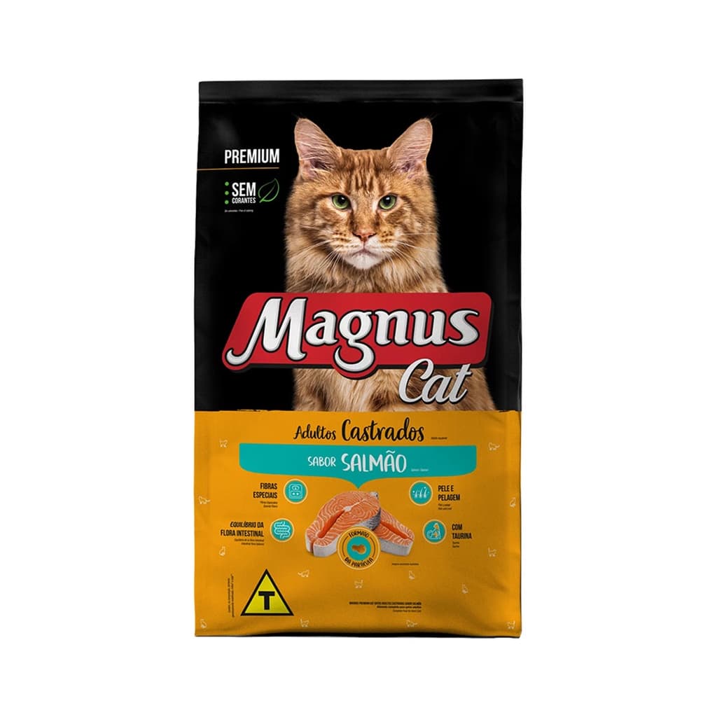 Ração Magnus Premium Gatos Adultos Castrados Salmão 10,1kg