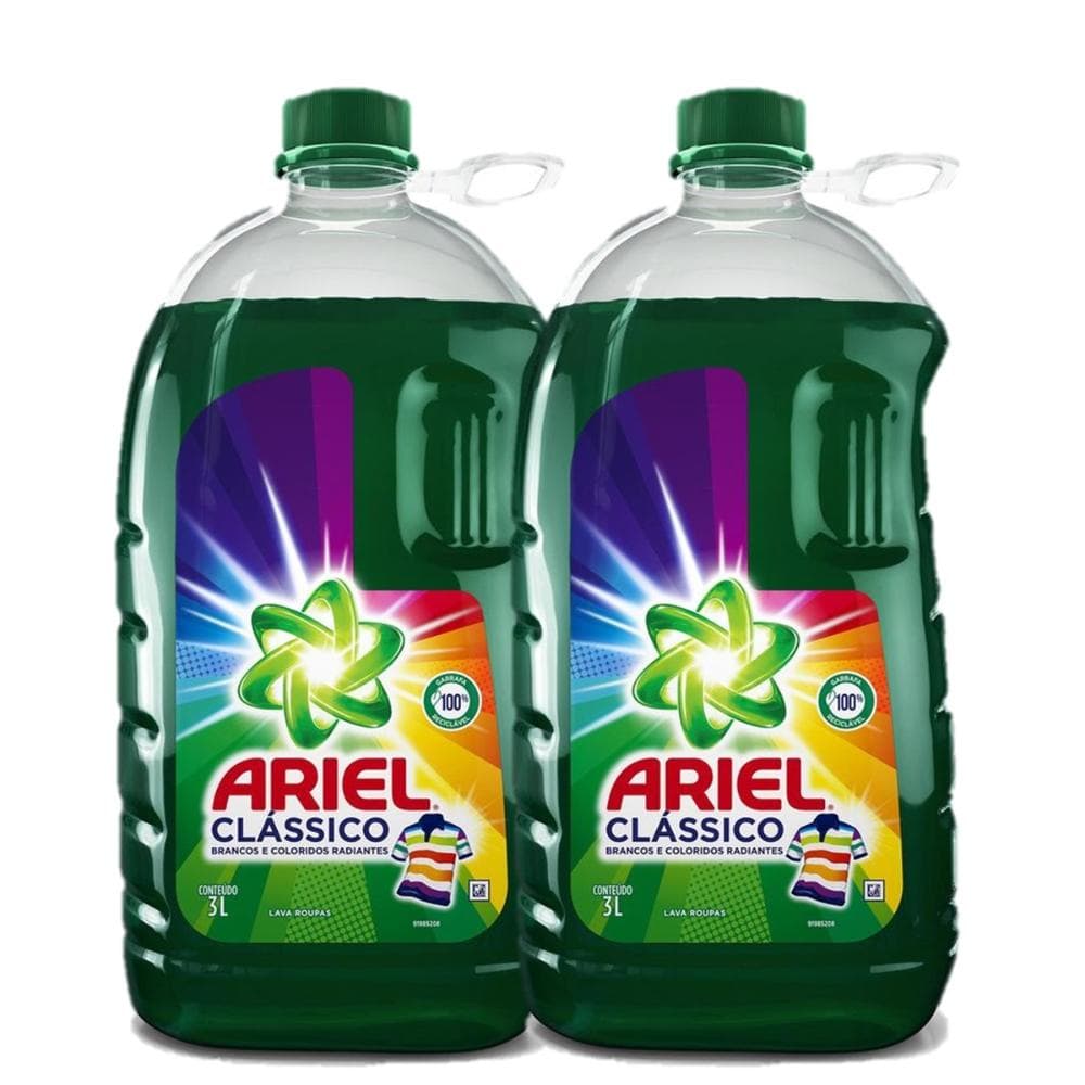 Kit Lava Roupas Concentrado Ariel Expert 3L com 2 Unidades