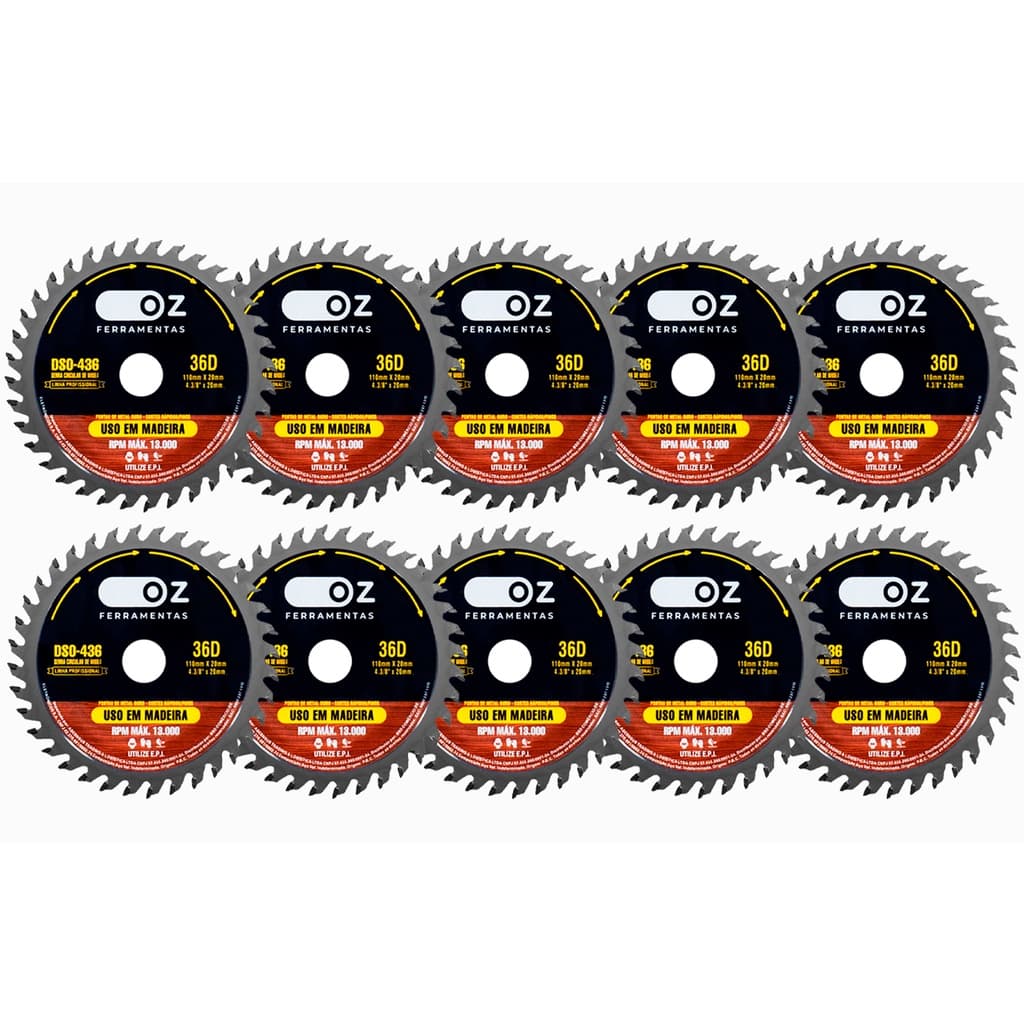 10 Discos Para Madeira Corte Serra Circular 110mm 36 Dentes