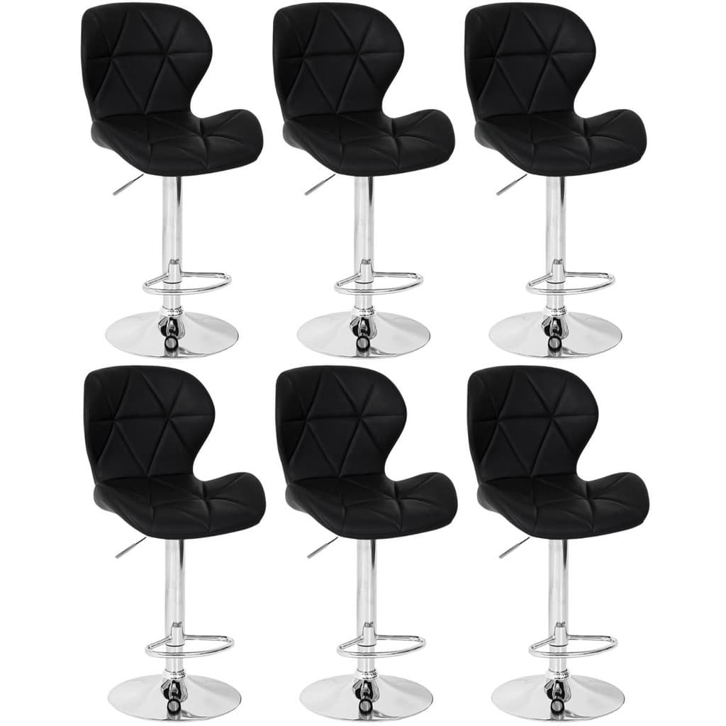 Kit 06 Banquetas Slim Estofada Giratória com Regulagem de Altura