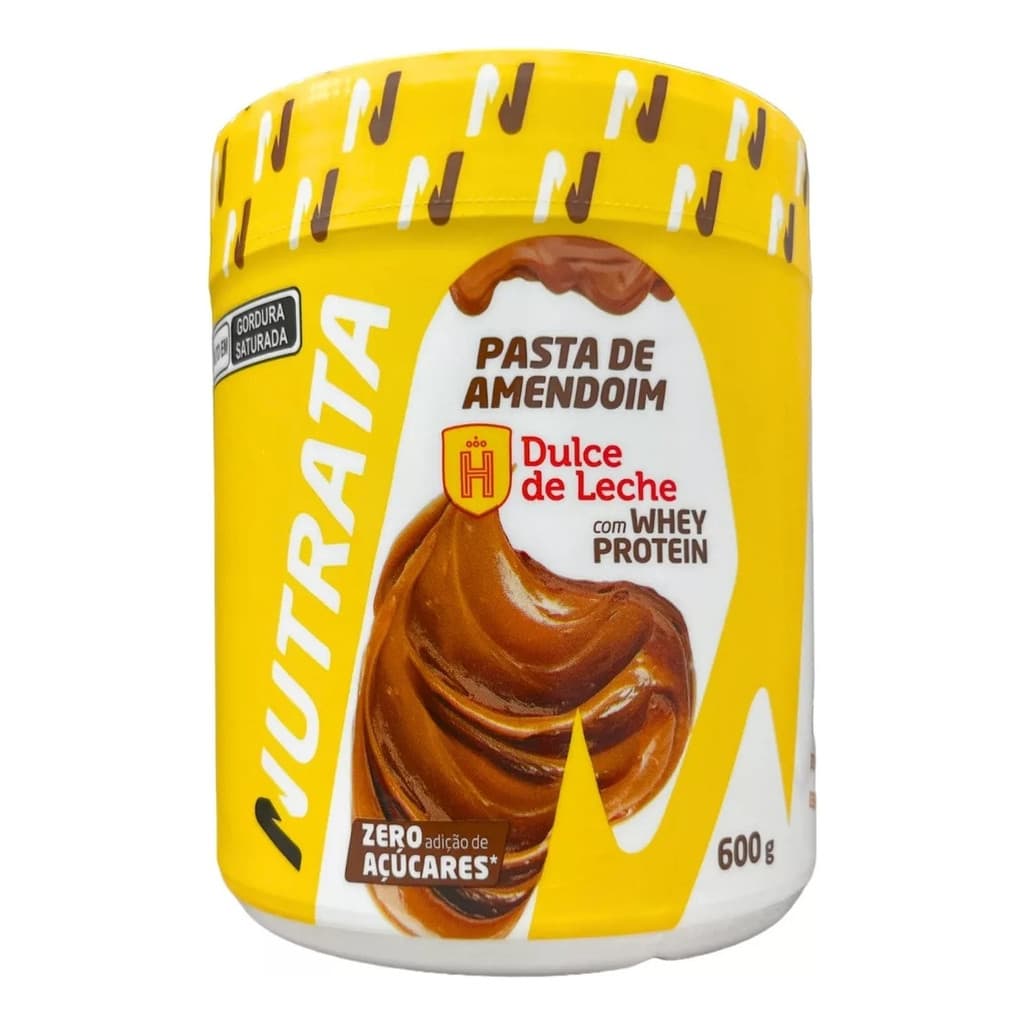Pasta Amendo Whey 600g Sabor Dulce de Leche Crunchy Nutrata