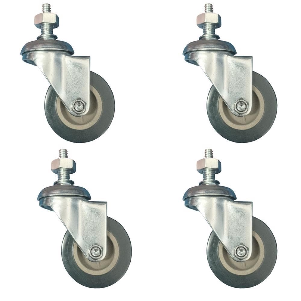 Kit 4 Rodízios Giratórios 2pol 50mm PVC com Espiga Roscada JST