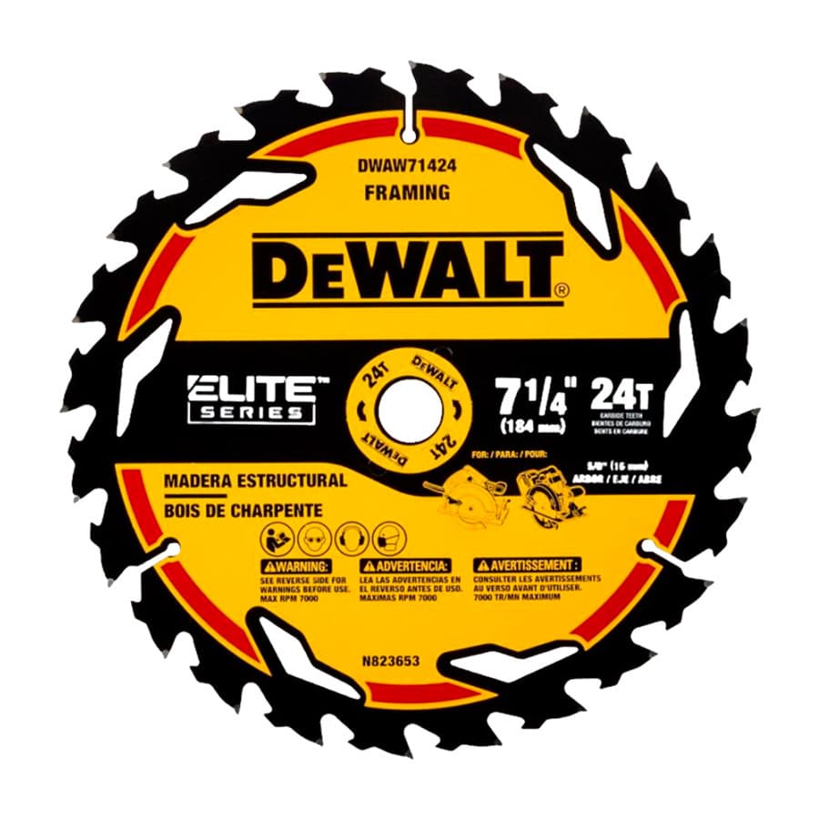 Lâmina de Serra Circular 185mm (7.1/4") 24 Dentes para Madeira Dewalt DWAW71424-Z