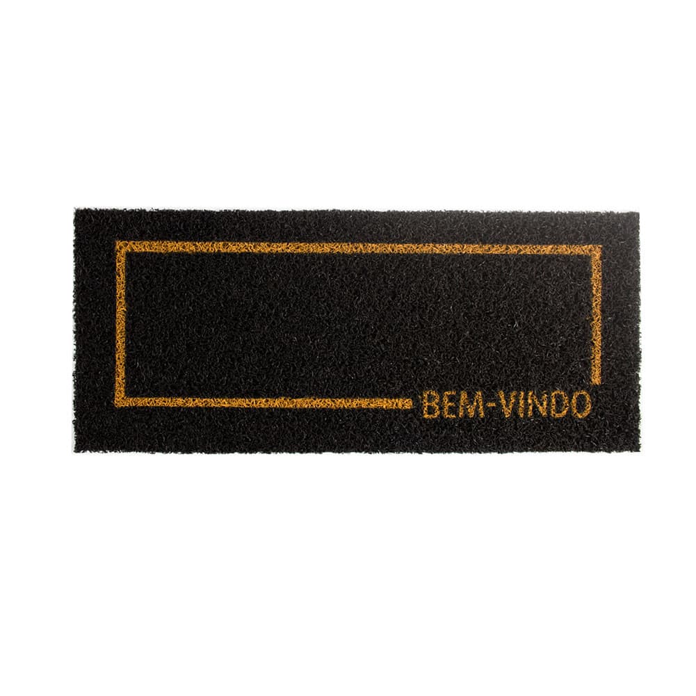 Tapete Entrada Extensive Capacho 30x70cm Bem Vindo Ouro Antiderrapante Limpeza Casa Euro Mats