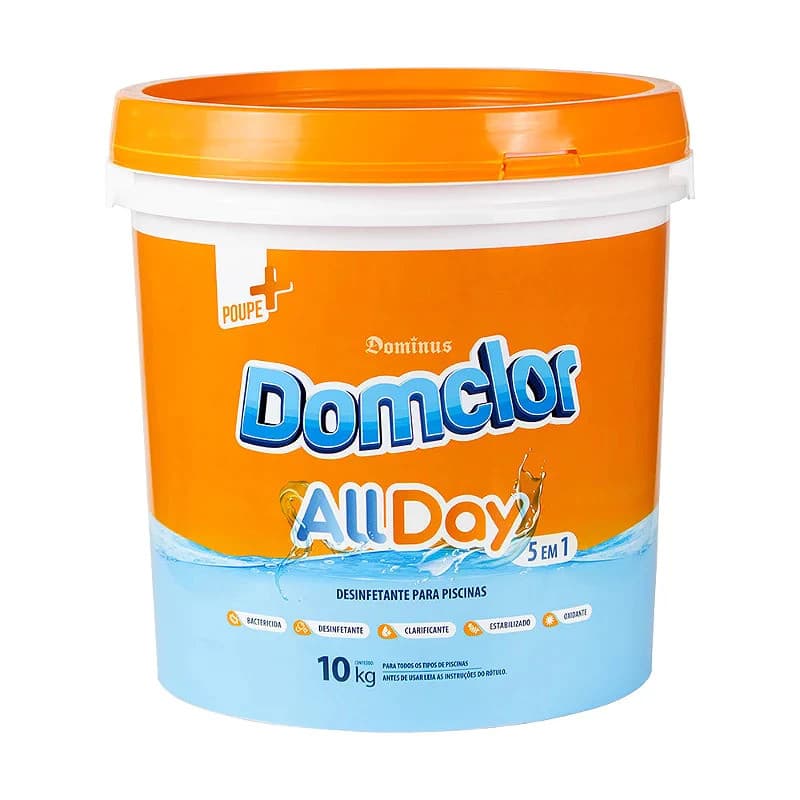 Cloro Domclor Allday 10kg Dicloro Estabilizado Premium para Piscinas