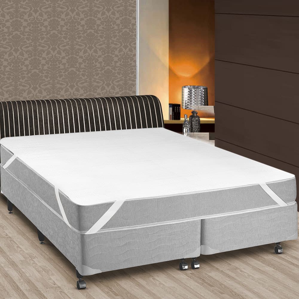 Capa Protetora Impermeável Colchão Casal 188x138cm Cama Branco Comoditá