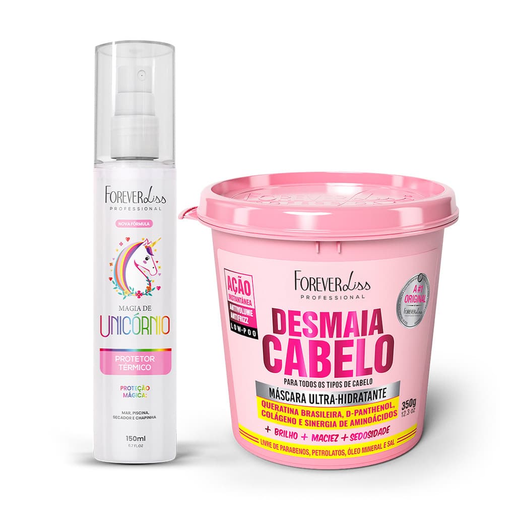 Kit Máscara Desmaia Cabelo 350g com Magia de Unicórnio