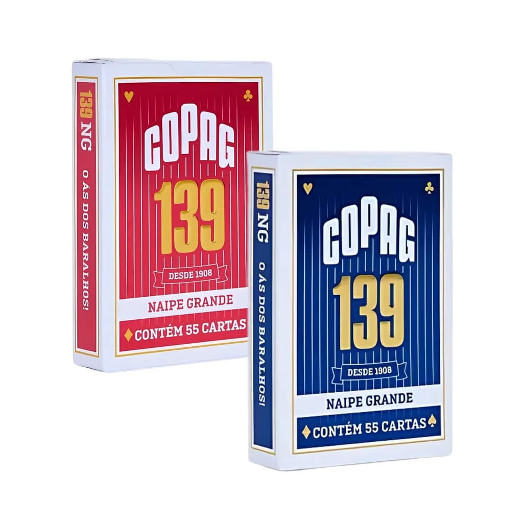 Kit 02 Baralhos Copag 139 Naipe Grande Jogo de Cartas Poker Truco Tranca Adulto Noite de Jogos