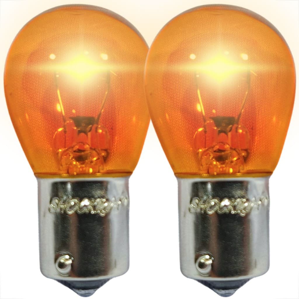 KIT PAR DE LÂMPADAS 1 POLO PARA SETA PISCA HALOGENA AMBAR LARANJA 1141 12V 21W BA15S