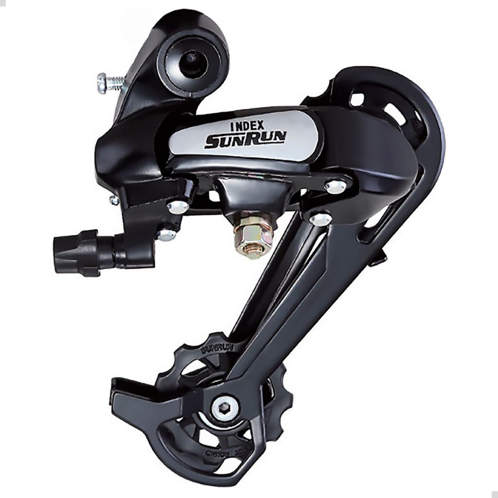 Câmbio Traseiro Sunrun 7v Tipo Shimano Bicicleta 21 Marchas Index Cambio Dianteiro 3v Puxa Por Cima Preto P/ Bike Mtb