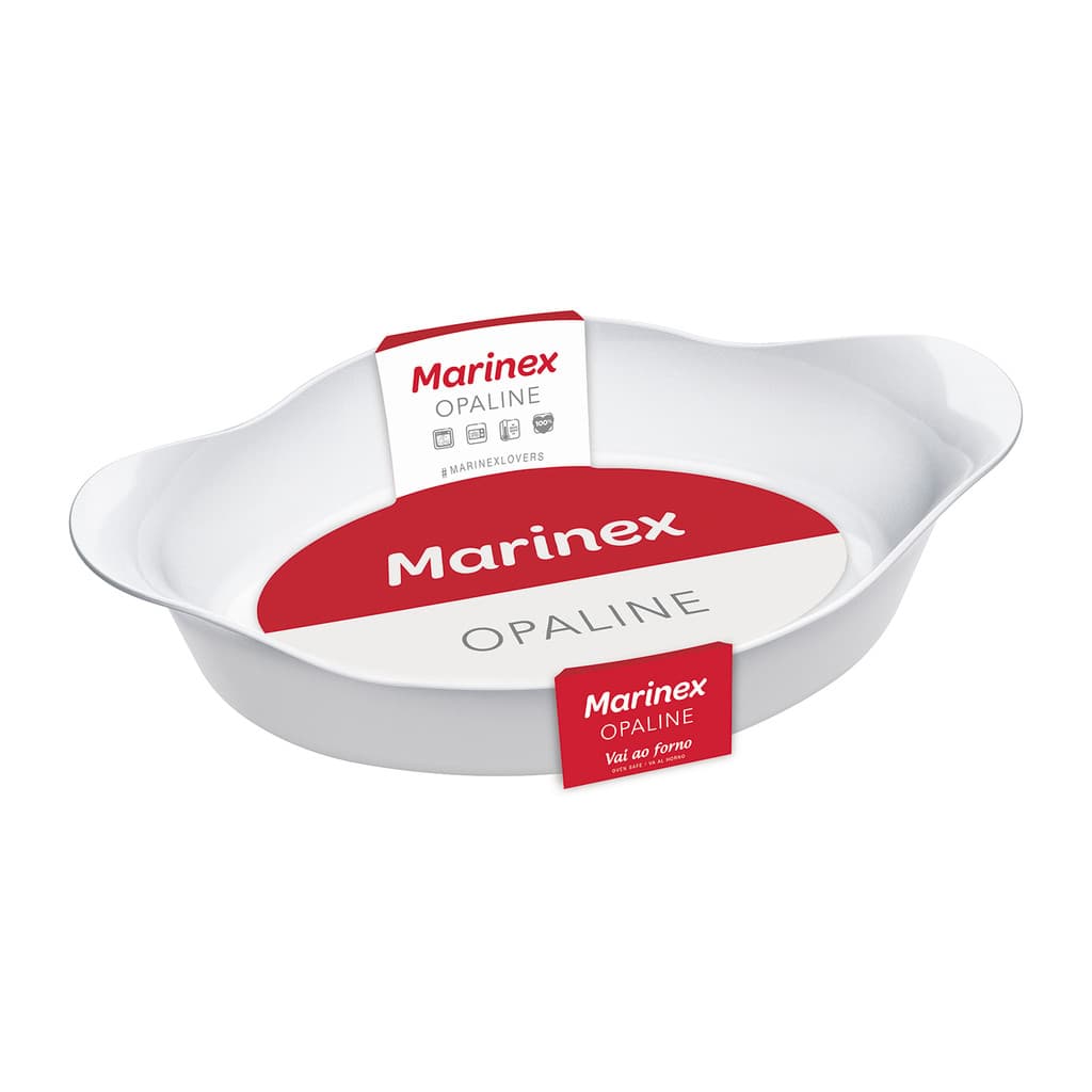 Assadeira Oval Opaline Vidro Temperado 600ml Forno Micro-ondas Carnes Gratinados Receitas Marinex