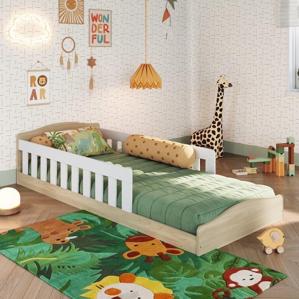 Cama de Chão Montessoriana de Solteiro Linha Encanto Araguaia Branco