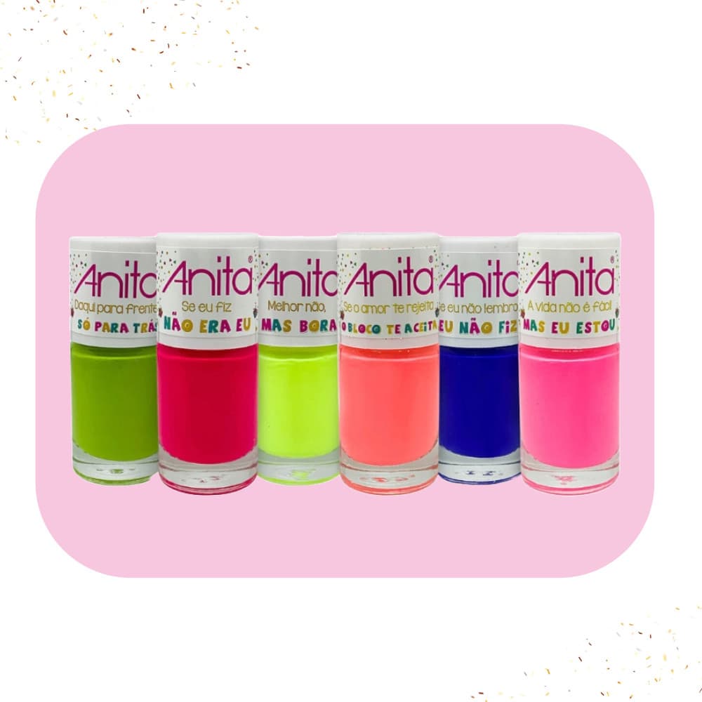 Esmalte Anita Eu No Carnaval Tons Neon / Fluorescentes.
