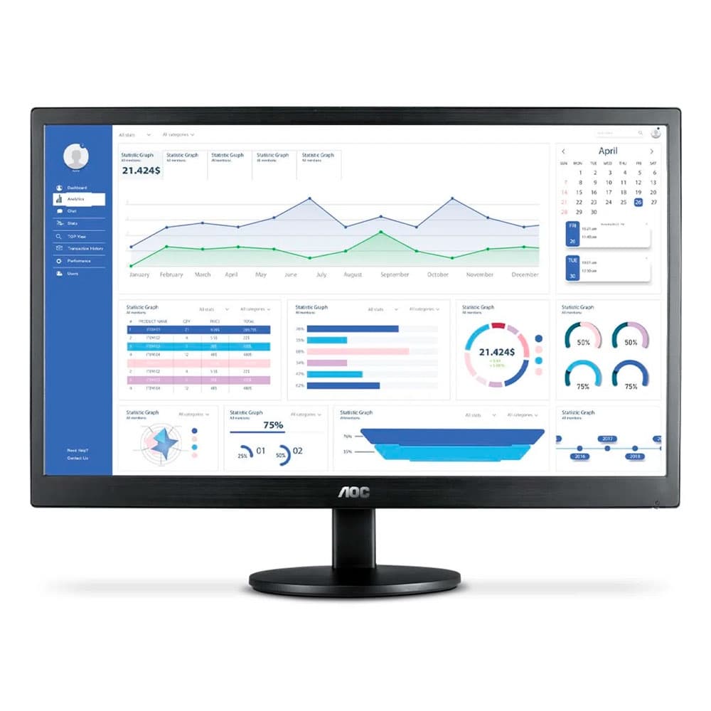 Monitor AOC 18,5" HD LED 60Hz 5ms HDMI/VGA E970SWHNL