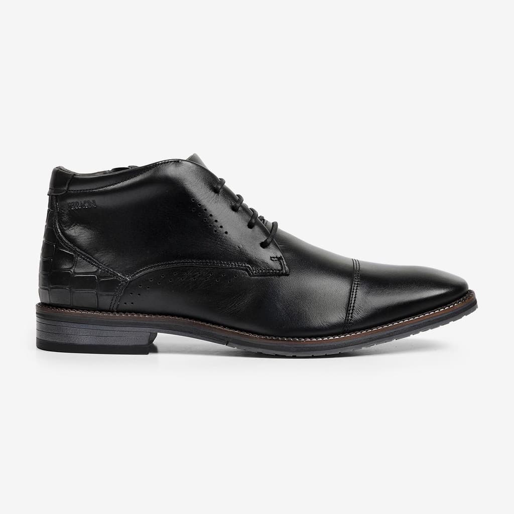 Sapato Social Masculino Couro Legitimo Ferracini Cano Curto Bico Fino Bentley Preto 3942-660G