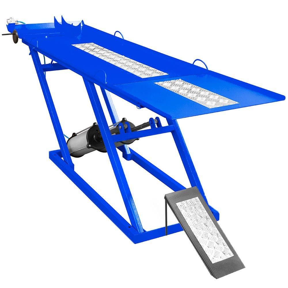 Rampa Pneumática para Motos 350Kg 2 Pistões Azul Mecânica Borracharia - JMEquipamentos