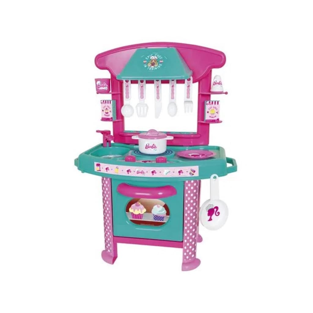 Brinquedo Cozinha da Barbie Chef Rosa Infantil Completa Cotiplás Faz de Conta Infantil Criança