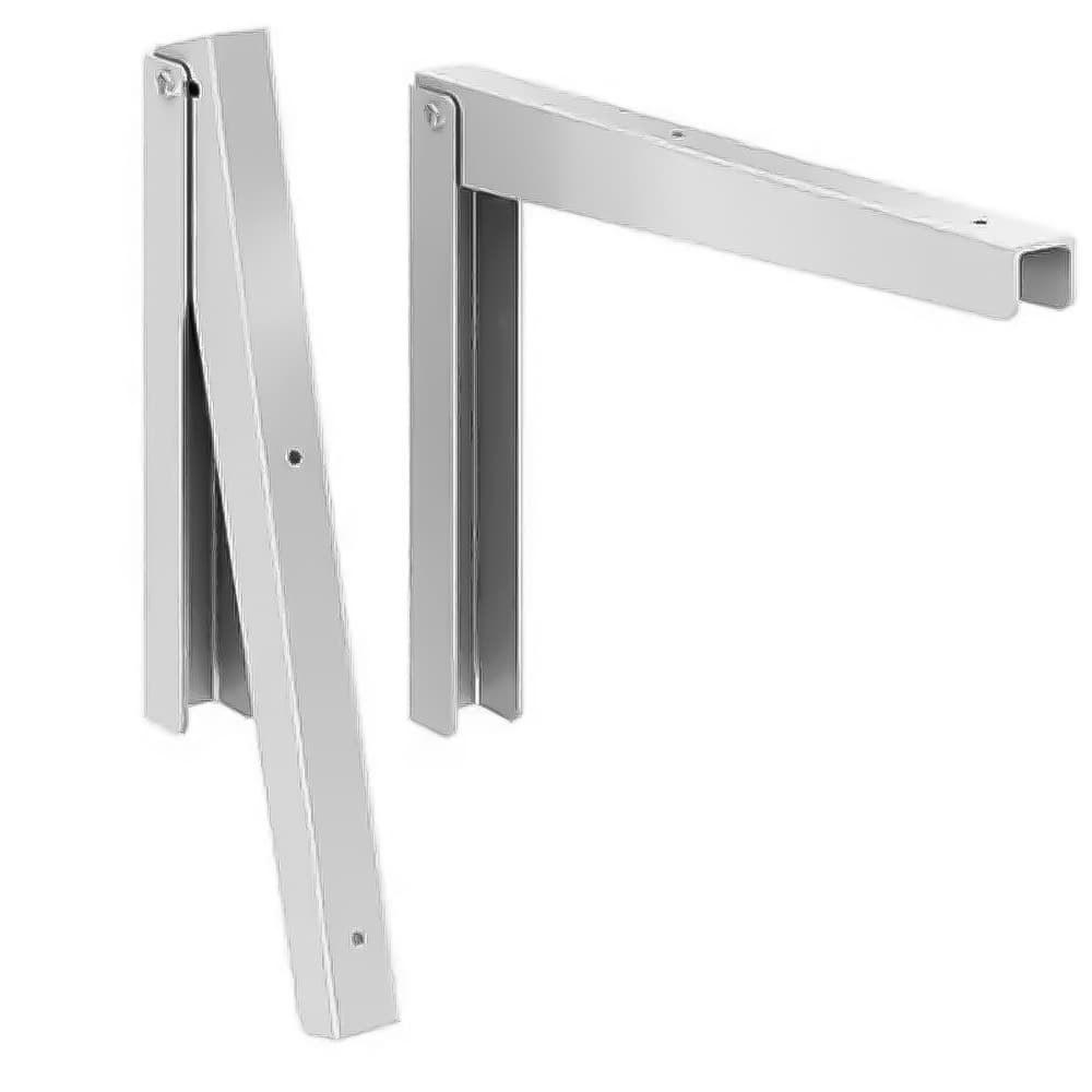 Par Suporte De Mesa Dobrável 25cm Branco 10Pol. Parafusos E Buchas