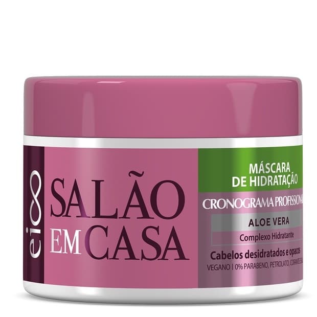 Eico Máscara Hidratação Salão Em Casa Cronograma Aloe Vera Cabelos Desidratados e Opacos 270g