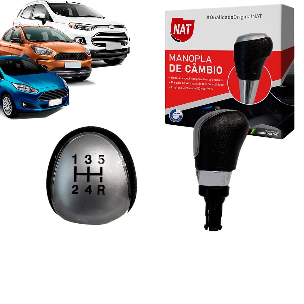 Manopla de Câmbio New Fiesta 2013 Até 2019 Ecosport 2013 Até 2020 Novo Ká 2015 Até 2020 C/ 5 Marchas