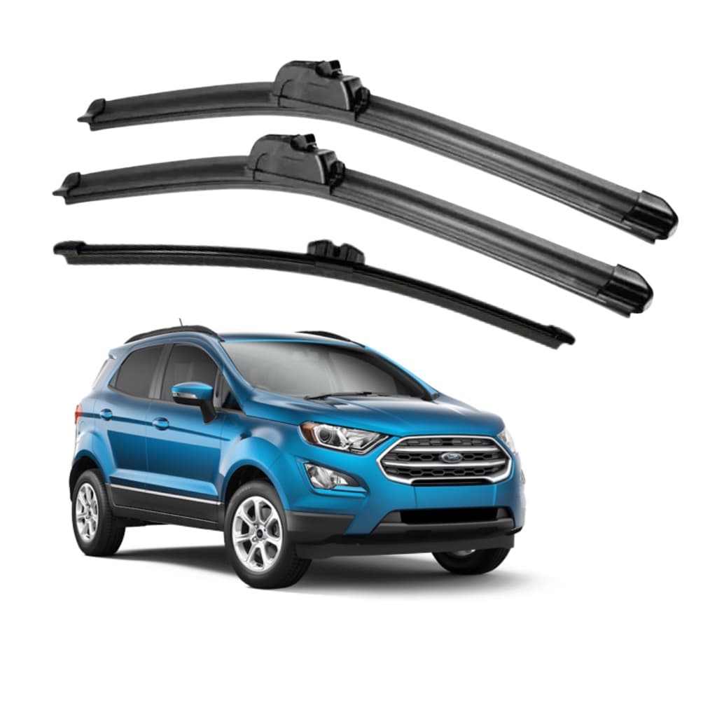 Kit Palheta Limpador Parabrisa Dianteiro + Traseiro Ford Ecosport 2017 2018 2019 2020 2021 2022
