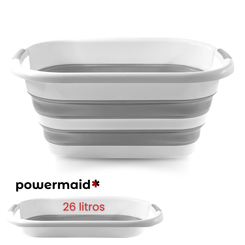 Balde Retrátil Dobrável 26L Silicone Retangular Powermaid