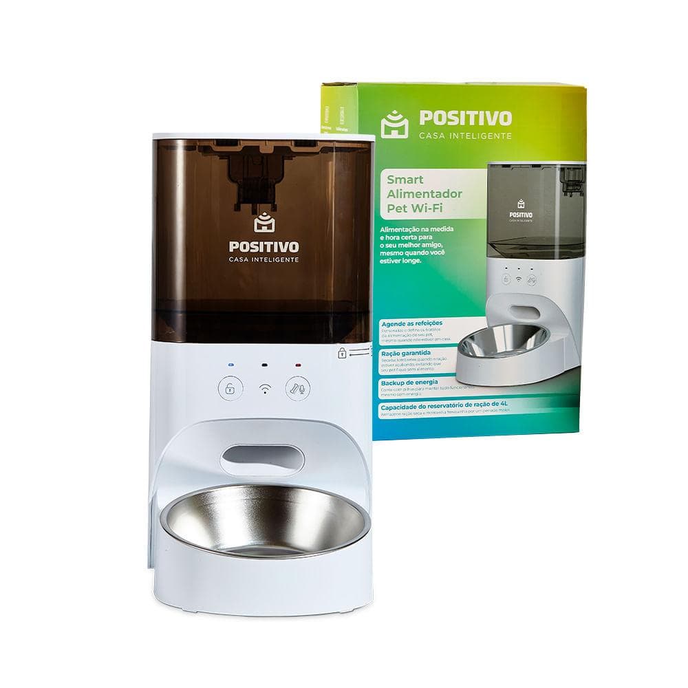Smart Alimentador Pet Wi-Fi Positivo Casa Inteligente Comedouro, Tratador, Armazenador Ração