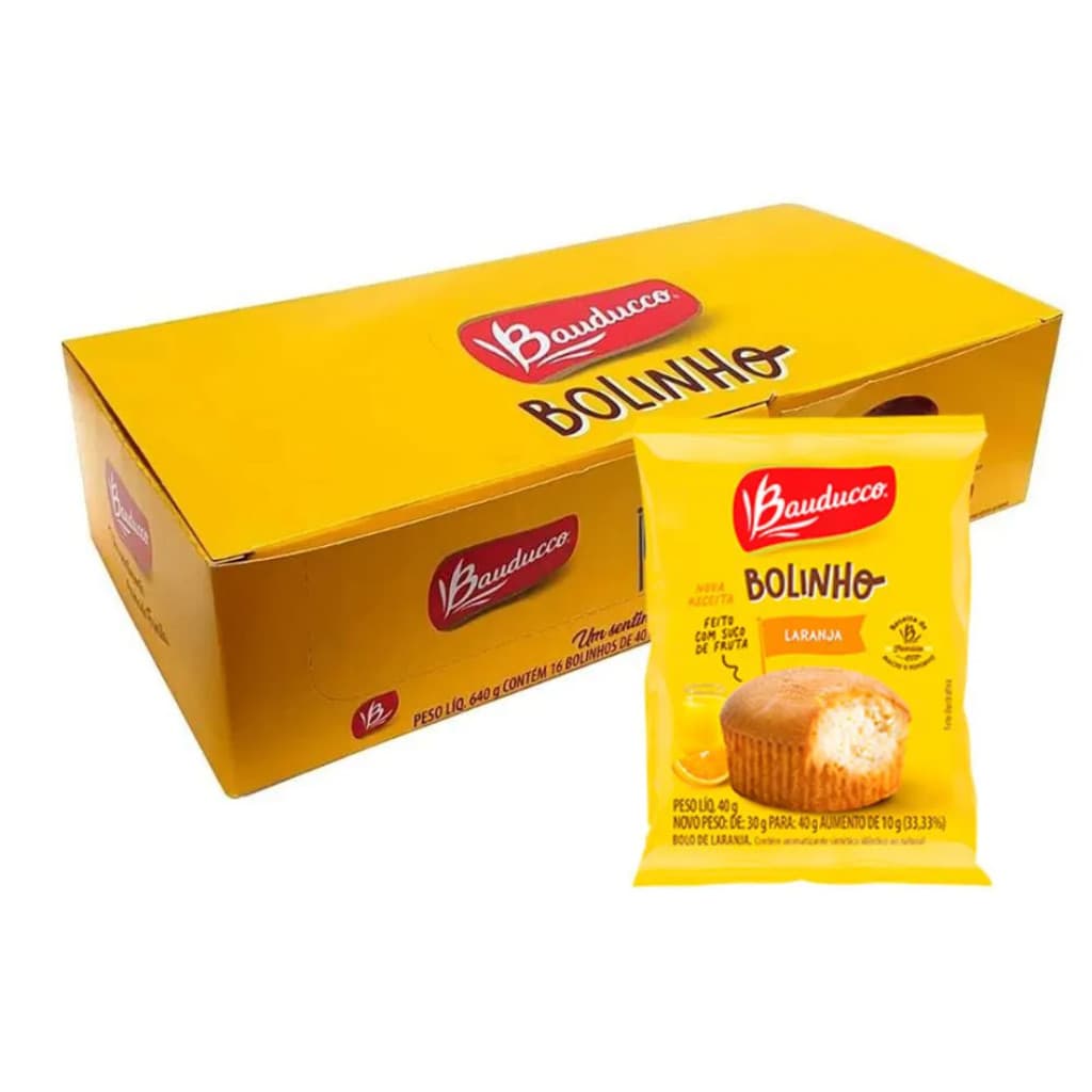 Bolinho De Laranja Bauducco Caixa Com 16 Unidades De 40g