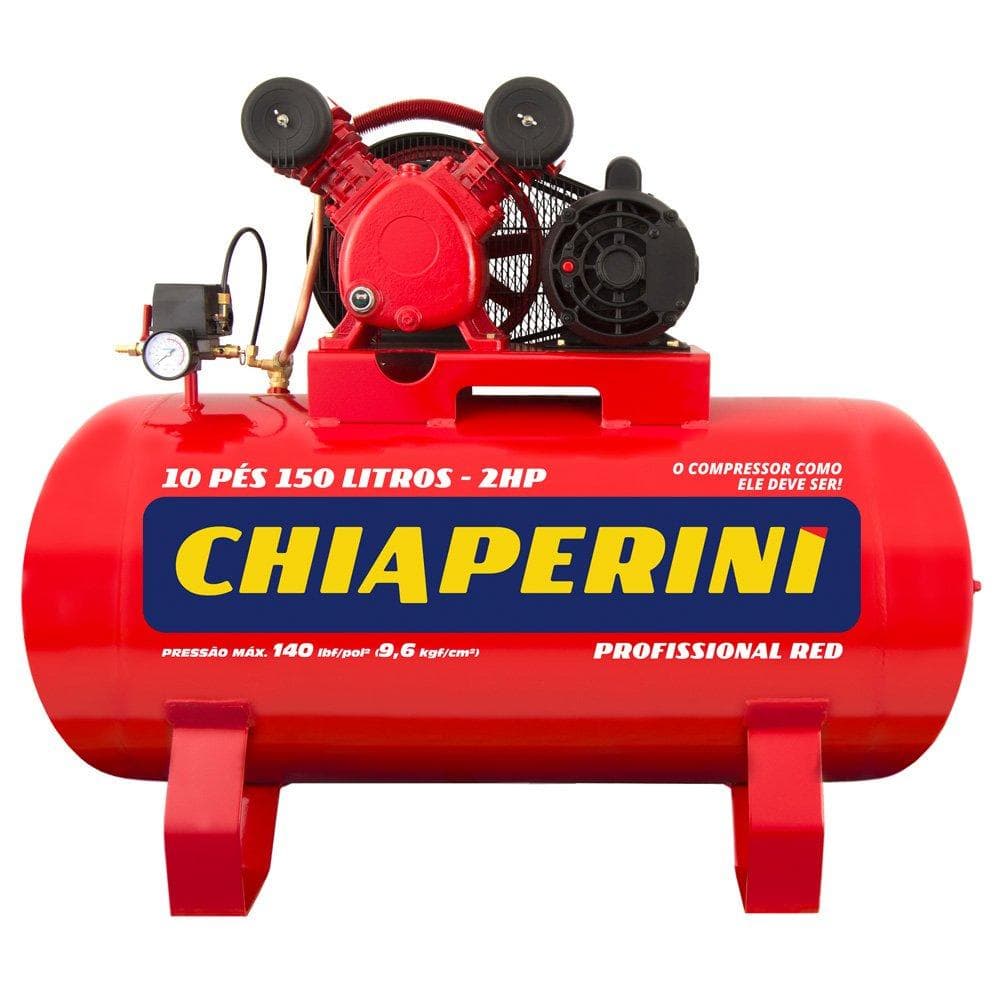 Compressor de Ar Red Média Pressão 10 Pés 140PSI 2HP 150 Lit