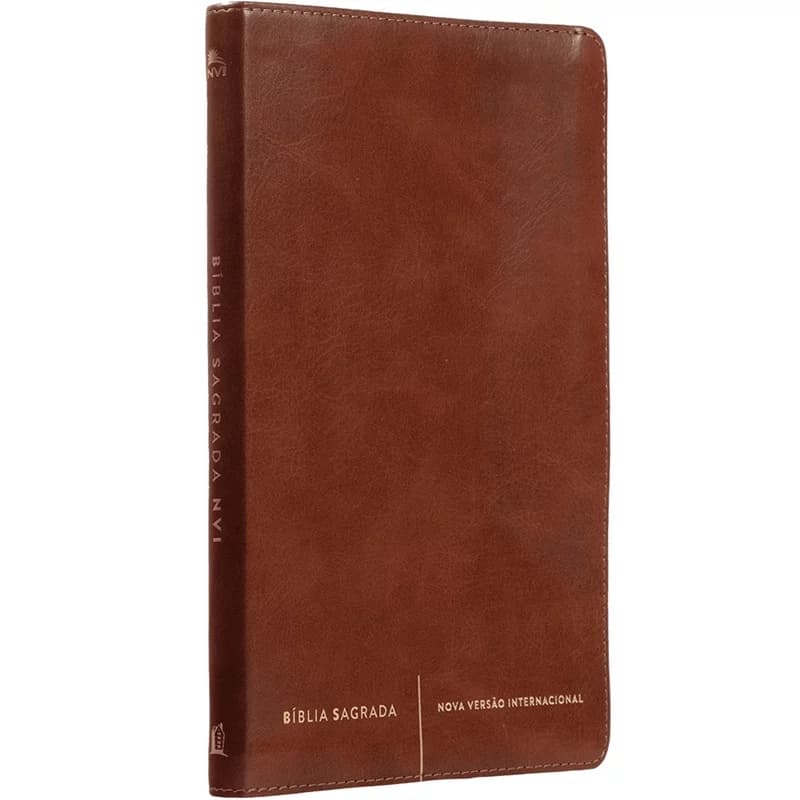 Bíblia Sagrada Slim | NVI | Letra Normal | Capa Luxo Marrom