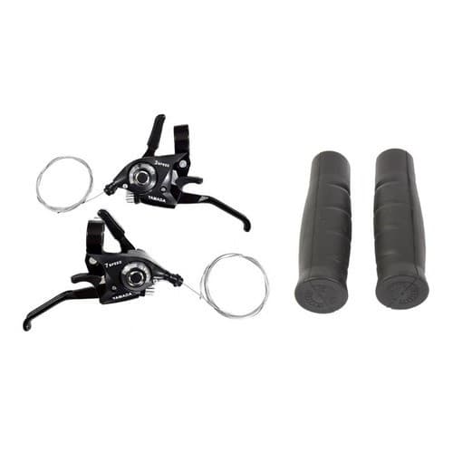 PASSADOR ALAVANCA RAPID FIRE 21 MARCHAS YAMADA + PAR MANOPLAS GEL