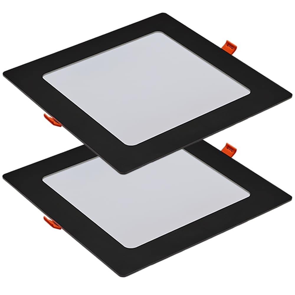 2 Luminária de Gesso Teto Painel Plafon Quadrado Embutir 18w 6500K Bv
