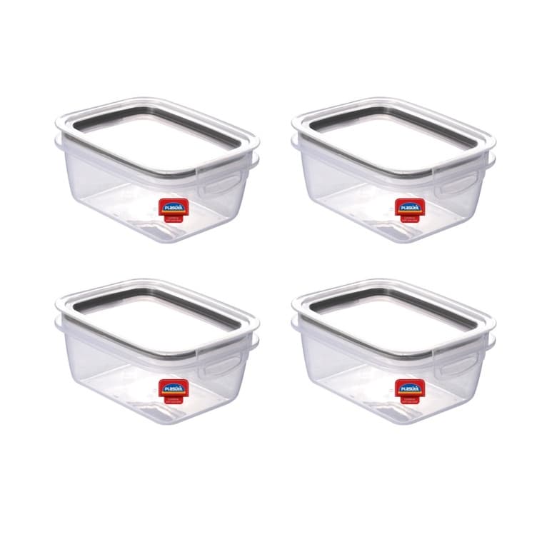 Kit 4 Pote Hermético Plástico Mantimentos 550 Ml Plasútil