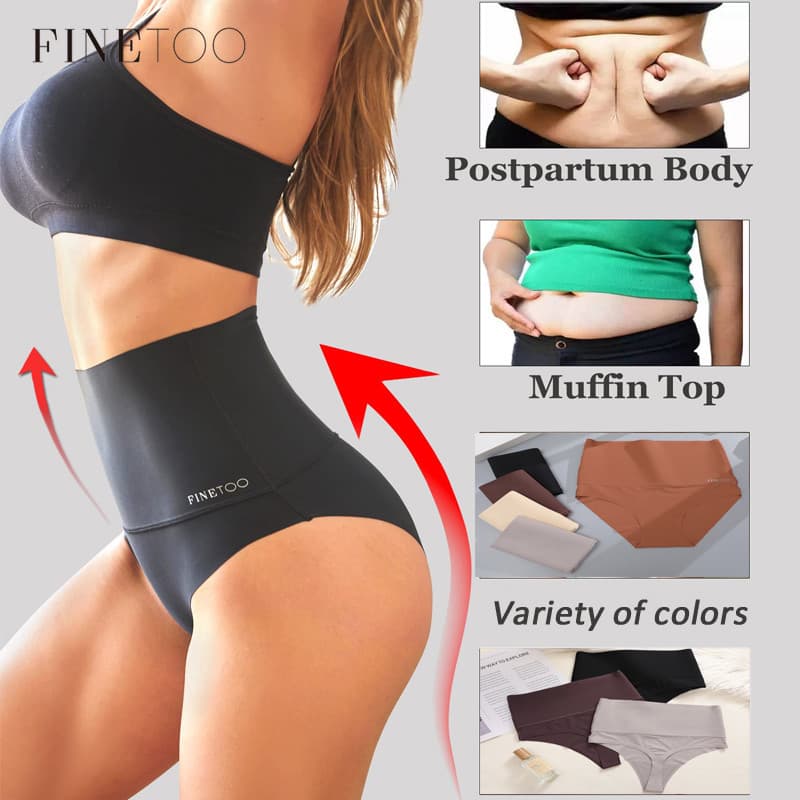 Finetooo Calcinha De Cintura Alta Para Mulher Antibacteriana Intimida A Lingerie Sem Costura