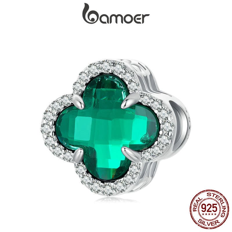 Bamoer 925 Sterling Sliver Charme De Quatro Folhas Clover Pendant Série De Acessórios Para Pulseira
