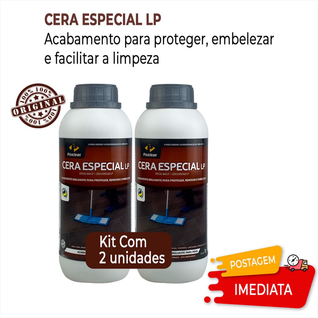 Kit Cera Especial Lp Pisoclean Laminados Porcelanato 1l- 2un