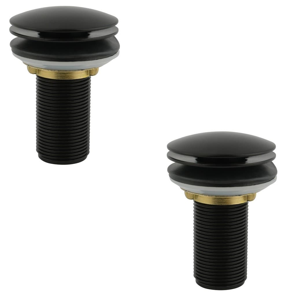 Kit 2 Valvula Click Pia Lavatório Cuba Metal 7/8 Preto Fosco Black Matte