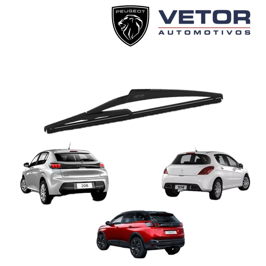 Palheta Traseira Premium Peugeot 208 (2022 a 2025) / 308 / 3008 Limpador Traseiro Original Vetor